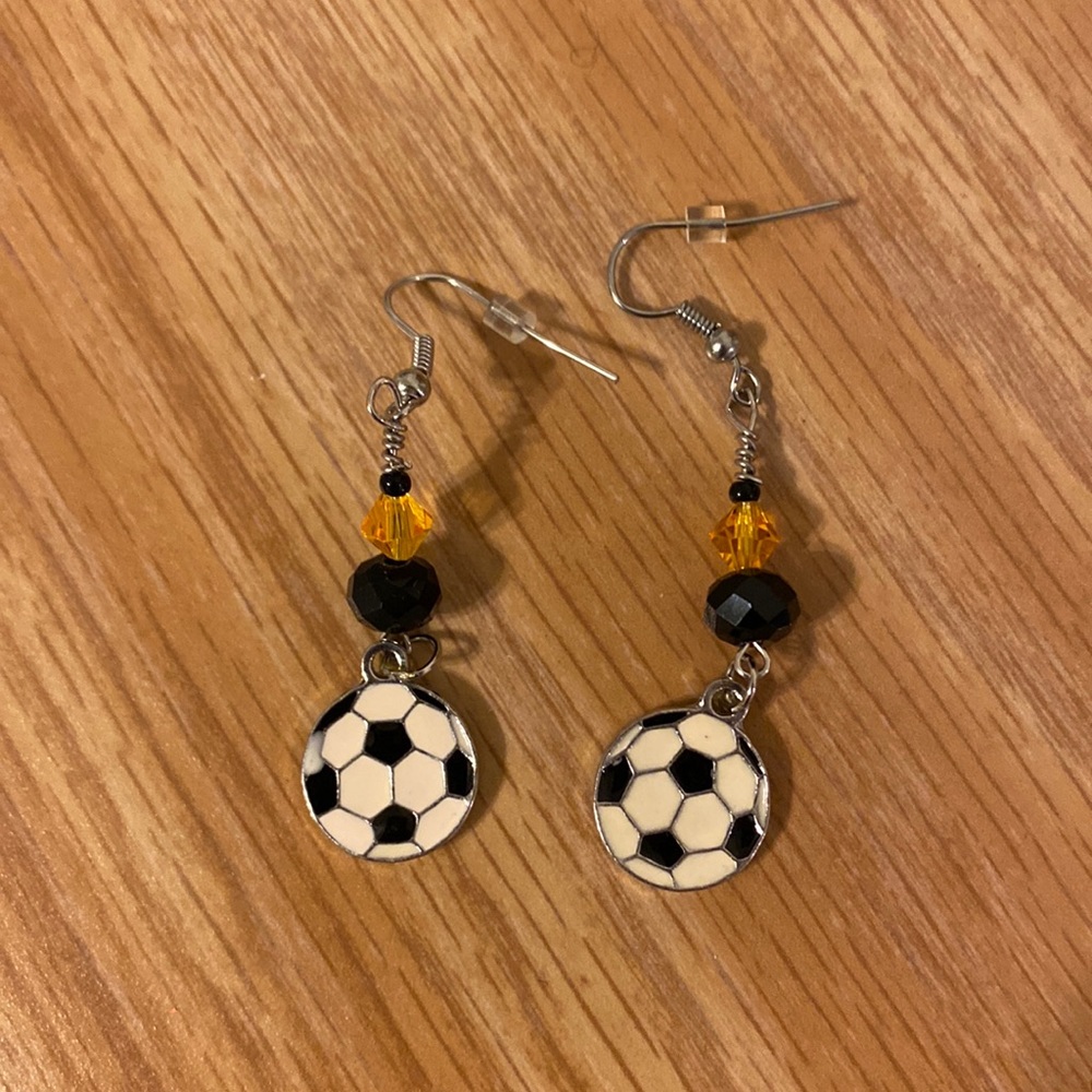 Soccer earrings